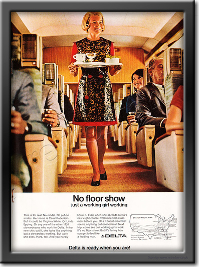 1969 Delta Airlines  - framed preview retro