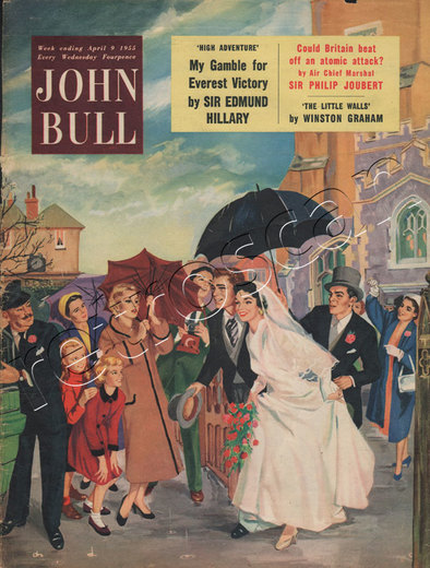 1955 April John Bull Vintage Magazine Wedding Scramble  - unframed