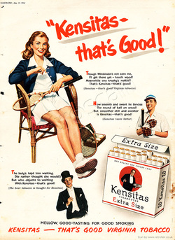 1952 Kensitas Cigarettes - unframed vintage ad