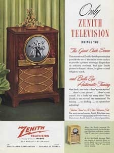 1949 Zenith Circular Screen Television - vintage ad