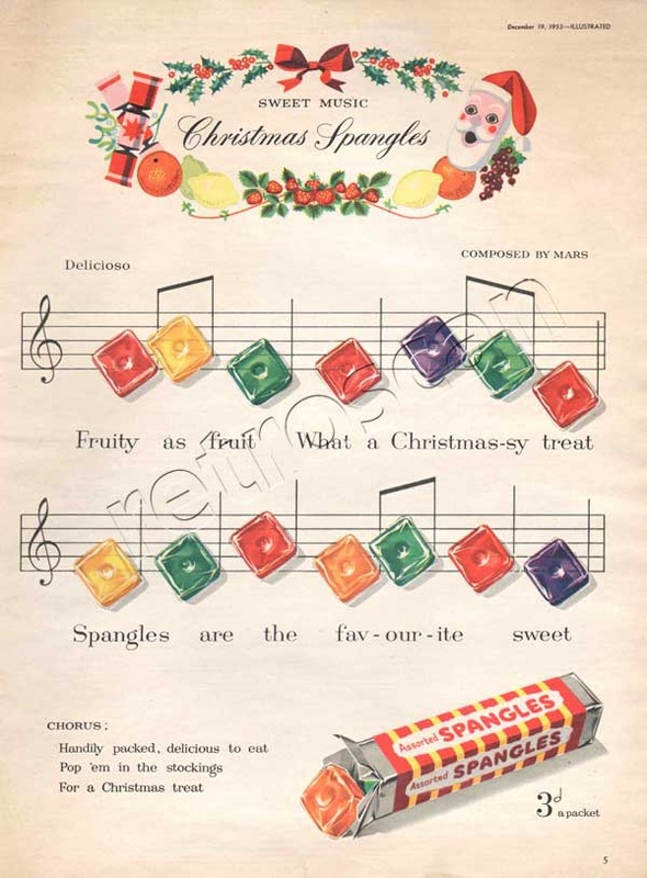 1953 Spangles Christmas  - unframed vintage ad