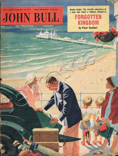 1955 October John Bull Vintage Magazine family beach holiday  - unframed