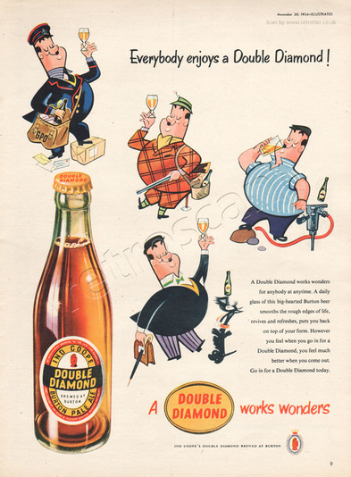 1954 vintage Double Diamond advert