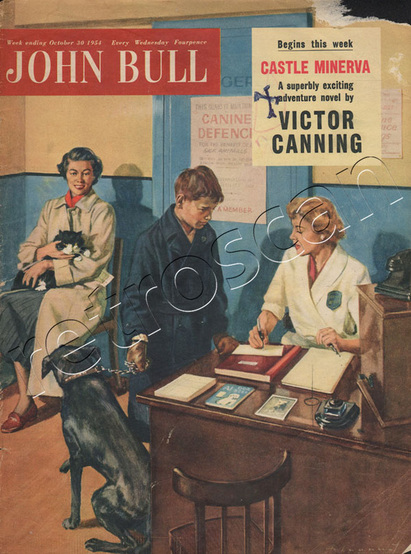1954 John Bull Visit to the vets- unframed vintage magazine cover
