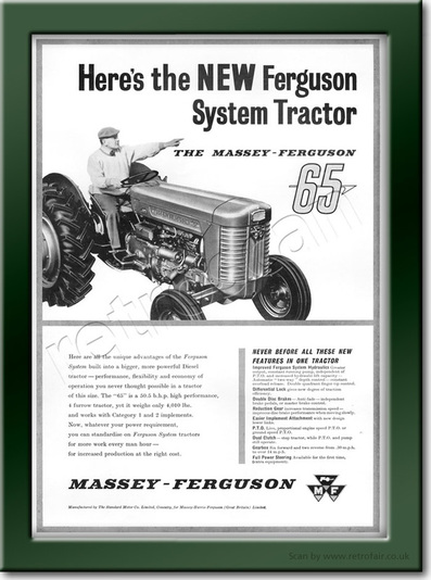 vintage 1958 Massey Ferguson advert