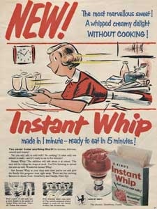 1955 Bird's Instant whip retro ad