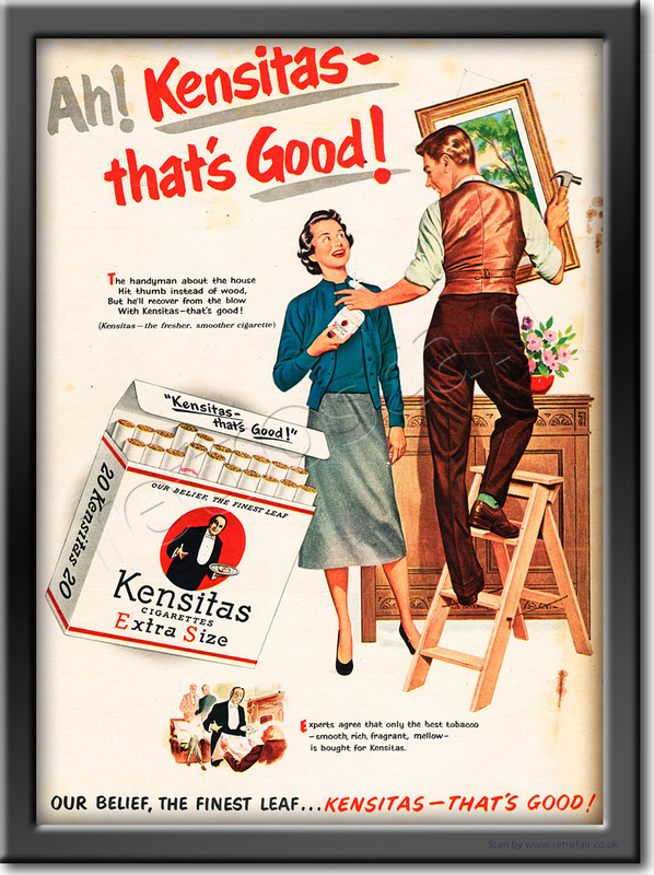 1953 Kensitas Cigarettes Vintage Magazine Ad