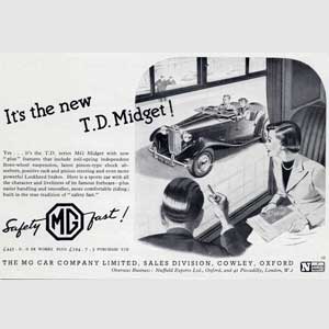 1950 MG Midget advert