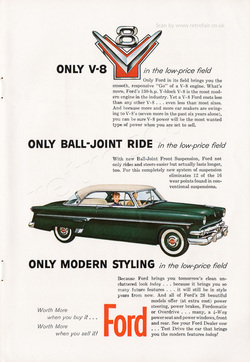 1954 Ford V8 - unframed vintage ad