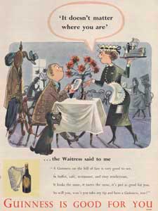 1953 Guinness Waitress Vintage Ad