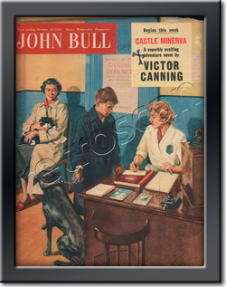 October 1954 John Bull Vet's Reception - framed vintage magazine cover