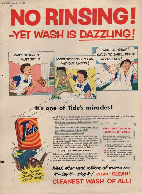 1952 Tide Washing Powder advert