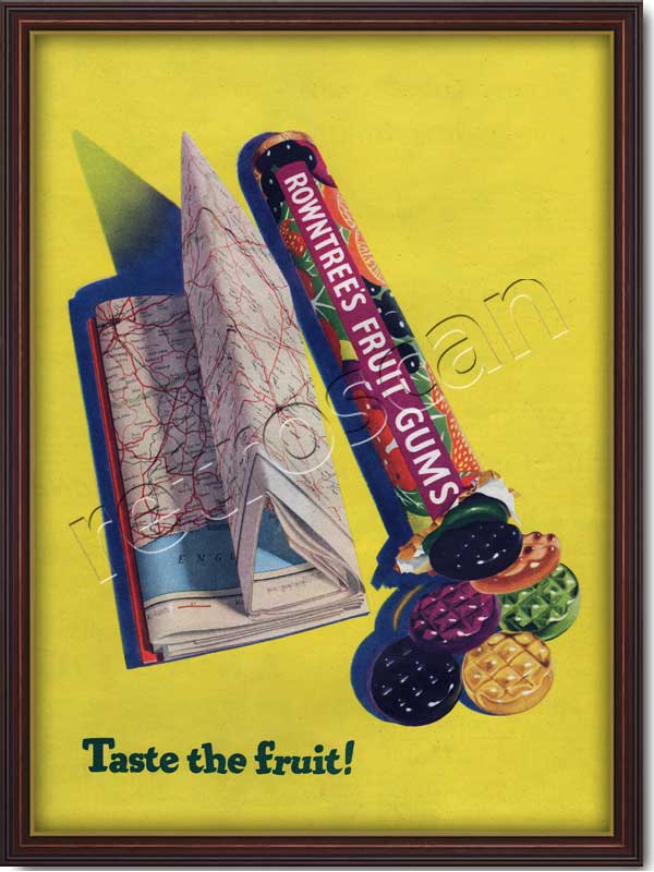 1954 Rowntree's Fruit Gums with map