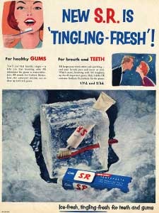 1954 Gibbs SR Toothpaste - vintage ad