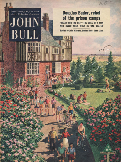 1954 John Bull Youth Hostel Garden- unframed vintage magazine cover
