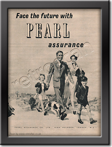 vintage 1954 Pearl Assurance advert