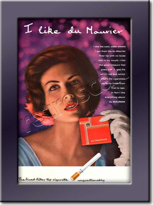 1958 Du Maurier Cigarettes Vintage Magazine Ad