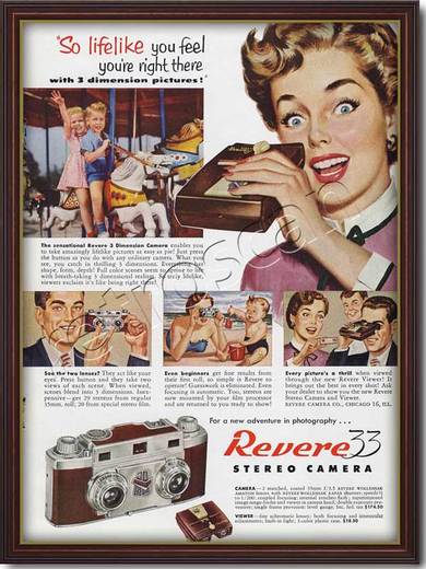 Vintage Revere 33 Stereo Camera ad
