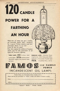 1935 Famos Oil Lamps - unframed vintage ad