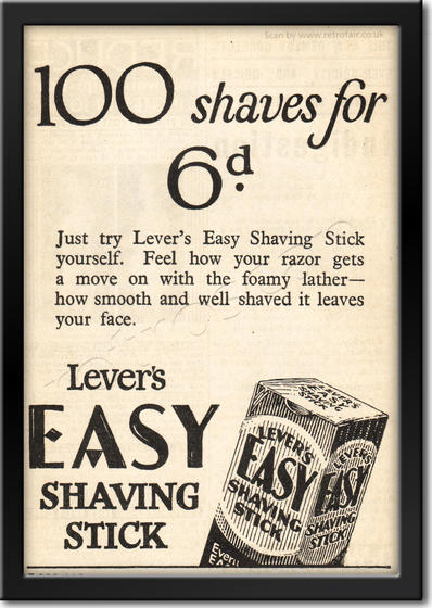 1936 Easy Shaving Stick - framed preview retro