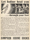 1936 Simpson Iodine Socks vintage ad