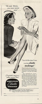 1942 Bauer and Black Stockings - unframed vintage ad