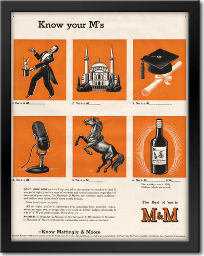 1942 Mattingly & Moore Whisky - framed preview retro