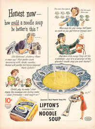 1944 Lipton's Noodle Soup - unframed vintage ad