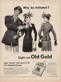 1945 Old Gold Cigarettes - unframed vintage ad