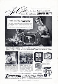  1951 Emerson Television and Radio - unframed vintage ad