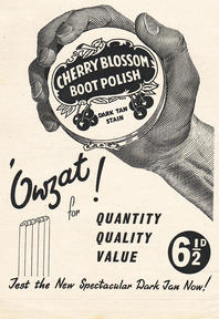 1953 Cherry Blossom Boot Polish  - unframed vintage ad
