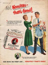 1953 Kensitas Cigarettes - unframed vintage ad