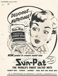 1953 Sun-Pat Salted Cashew Nuts - vintage magazine ad