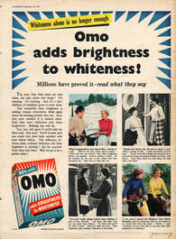 1954 OMO Washing Detergent - unframed vintage ad