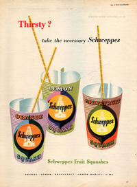 1954 Schweppes Squashes - unframed vintage ad