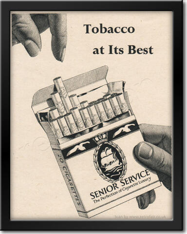 1954 Senior Service Cigarettes - framed preview vintage ad
