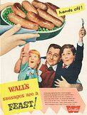1958 Wall's Sausages - vintage ad