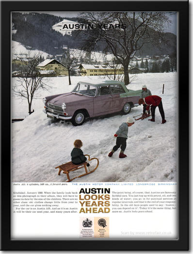 1960 Austin 55 framed preview vintage ad