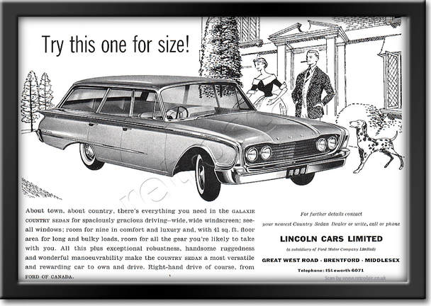 1960 Lincoln Cars - framed preview vintage ad