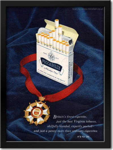 1960 Piccadilly Cigarettes - framed preview retro