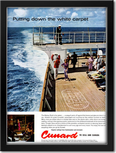 1961 Cunard Cruise Line - framed preview retro