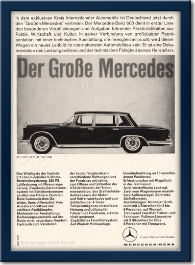 1963 Mercedes-Benze - framed preview vintage ad