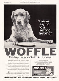 1964 Woffle Dog Food - unframed vintage ad