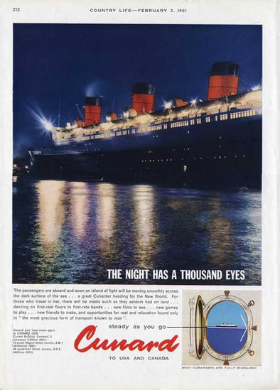 1961 Cunard Lines vintage ad