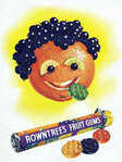 1954 Rowntree's Fruit Gums fruit face vintage ad