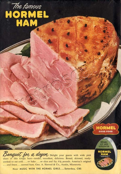 1952 Hormel Ham - unframed vintage ad