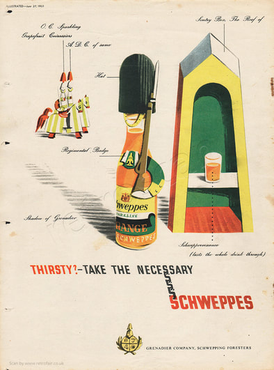 1953 Schweppes - unframed vintage ad