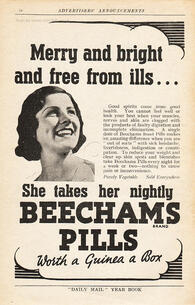 1937 Beecham's Pills - unframed vintage ad