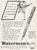 1937 Waterman's Pens vintage ad