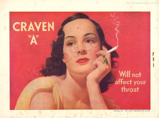 1939 Craven A Cigarettes - unframed vintage ad